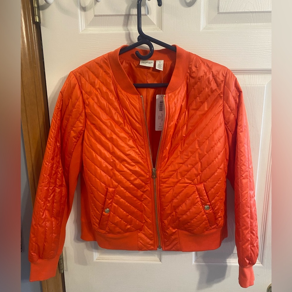 Chico’s Orange Quilt Jacket